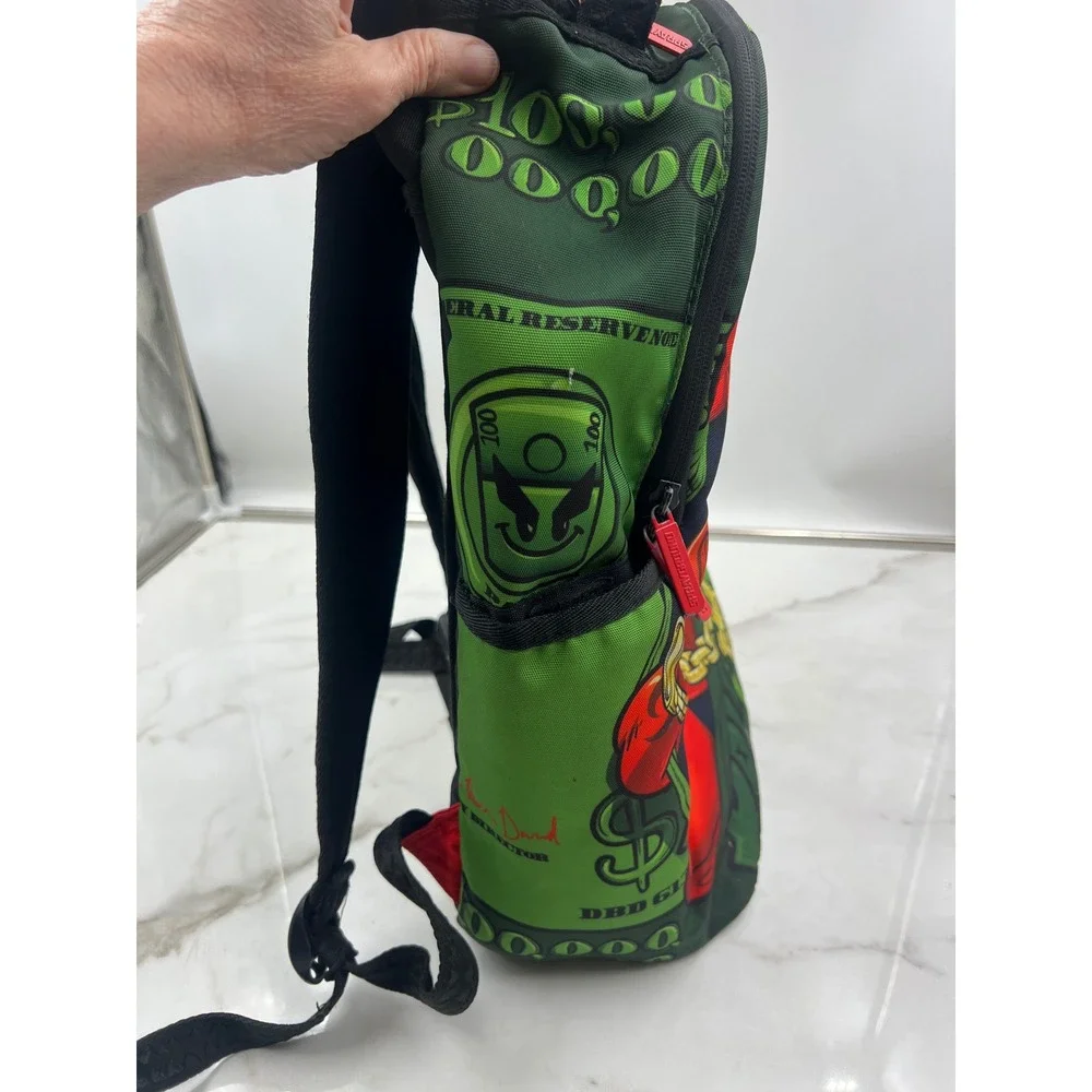 Sprayground Red Bear Money Limited Edition Green Streetwear Backpack NWT